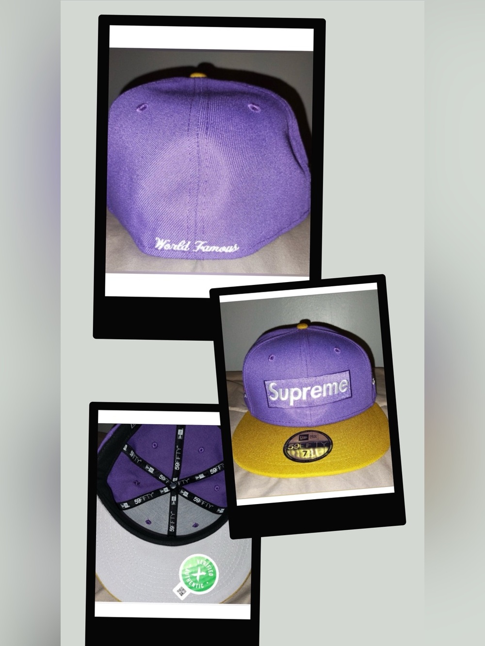 Supreme Hat Purple + Gold New Era Two-Tone Box Logo Fitted Cap SS22